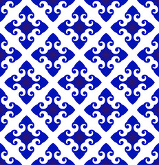 blue and white seamless pattern