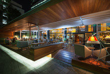 Modern Restaurant Terrace In The Summer Night