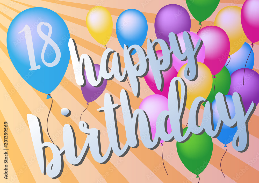 happy 18th birthday greeting card with colorful balloons on blue background Stock Vector | Adobe Stock happy-18th-birthday-greeting-card-with-colorful-balloons-on-blue-background-stock-vector-adobe-stock