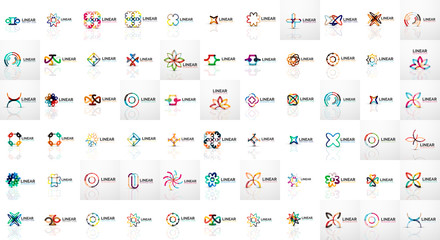 Poster - Logo mega collection, abstract geometric business icons