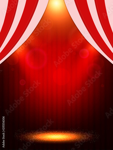 Fotografía Poster Template with scene and spotlights