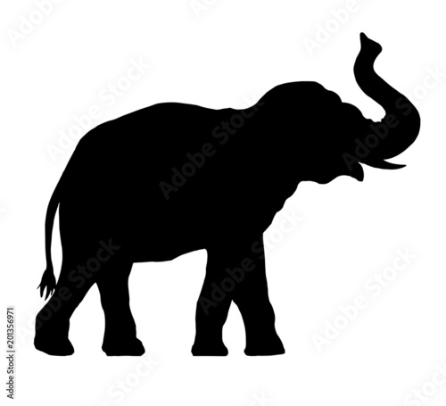 elephant silhouette Stock Vector | Adobe Stock