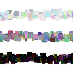 Poster - Seamless abstract square pattern page dividing line design set - vector graphic design elements from colored rounded squares with shadow effect