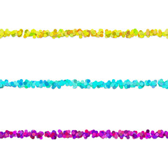 Poster - Repeatable dot pattern paragraph dividing line design set - vector decoration elements from colored circles with shadow effect