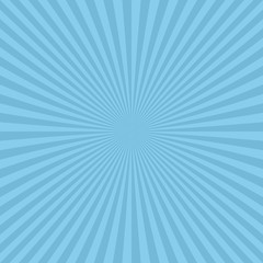 Poster - Light blue abstract ray burst background from radial stripes - vector design