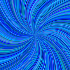 Poster - Abstract spiral rays background from blue radial swirling stripes - vector illustration
