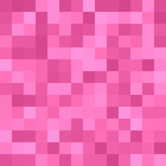 Poster - Pixel square tile mosaic background - geometric vector graphic design from pink squares