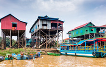 Floating Village In Siem Reap, Cambodia.