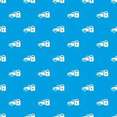 Poster - Insurance car pattern vector seamless blue repeat for any use
