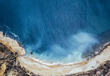Aerial Image Lonely Paradisaical Beach.