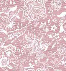 Wall Mural - floral lace seamless pattern