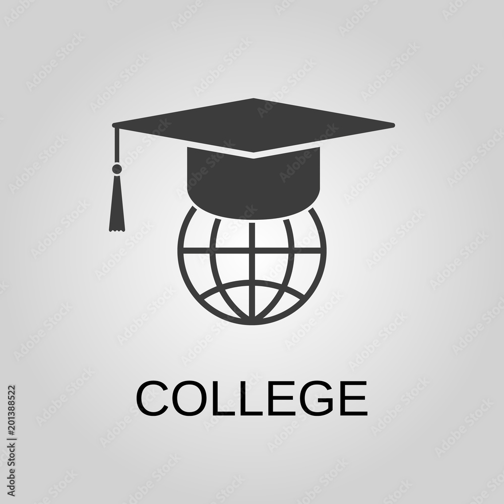 College icon. College symbol. Flat design. Stock - Vector illustration  Stock Vector | Adobe Stock, image size:1000x1000
