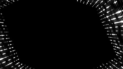 Poster - Frame of pulsating elements. Place for text. Plexus business background. Black background . Seamless loop.