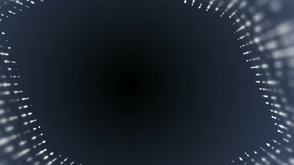 Poster - Frame of pulsating elements. Place for text. Plexus business background. Depth of field. Dark blue background. Seamless loop.