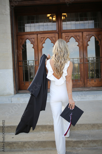 white graduation jumpsuit