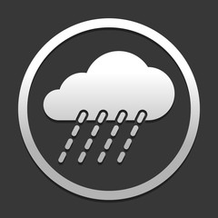 Poster - rain, weather icon. icon in circle on dark background with simple shadow
