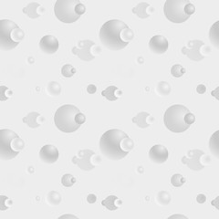Abstract planets seamless pattern. Three dimensional depth series.