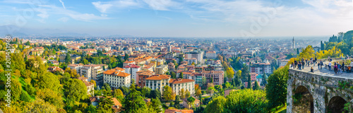 фотографія  Aerial view of Bergamo, Italy