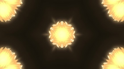 Poster - Abstract animation with hand drawn geometric kaleidoscope pattern. Abstract CGI motion graphics and animated background with gold