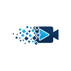 Sticker - Video Pixel Logo Icon Design