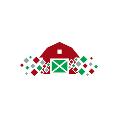 Wall Mural - Farm Pixel Logo Icon Design