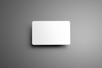 universal blank mockup one bank (gift) card with shadows on a gray background.