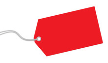 Red Tag On White Background.