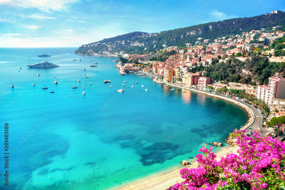 Villefranche sur Mer, Cote d Azur, French Riviera, France - obrazy, fototapety, plakaty 