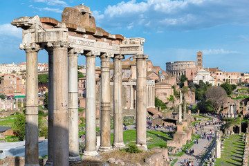 Wall Mural - Roman Forum at Sunset in Rome, Italy.