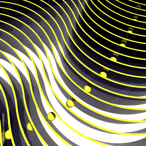 Láminas Graphic illustration of balls and curves