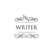 © khabarushka - Feather, elegant pen, writer literary  logos set.