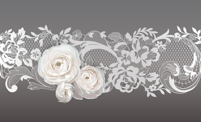 lace ribbon. flowers