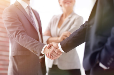 Canvas Print - Two Business men shaking hands