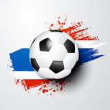 Fototapeta Sport - vector illustration football world championship with ball and thailand flag colors.