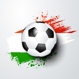 Fototapeta Sport - football world or european championship with ball and hungary flag colors.
