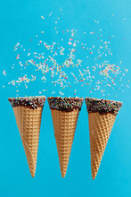 Sprinkle Covered Ice Cream Cones