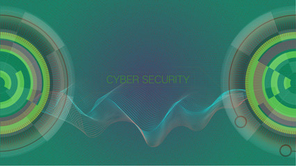 Wall Mural - Networking Internet Security Protection Vector Design. Engineering Virtual Reality Cool Gear Element. Wheel Circuit, Communication Network, Digital Futuristic Scientific Gear, Crypto, Sci-fi, Matrix