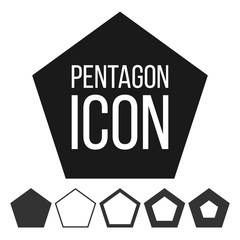 Poster - Pentagon Icon Vector. 5 Five Sided Symbol. Geometry Chart. Pentagonal Diagram Sign. Polygon Pictogram. Pentagonal Icon Isolated On White Illustration