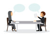 © TA design - two business talking conference meeting room. Business management teamwork meeting and consult.  illustration