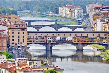 Ponte Vecchio over Arno river in Florence, Italy