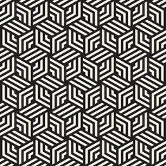 Wall Mural - Vector seamless geometric pattern. Simple abstract lines lattice. Repeating elements stylish background