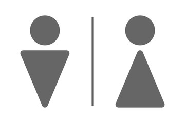 Wall Mural - Woman and man icon. Public WC sign. Vector.