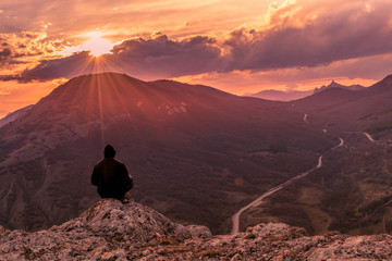 Canvas Print - People in the mountains