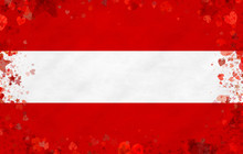 Illustration Of An Austrian Flag With A Heart Motives As A Frame