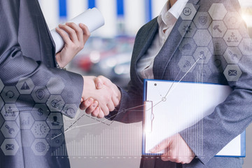 Canvas Print - Businessmen shake hands.