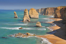 Australia, Great Ocean Road, The Twelve Apostles, Collection Of Limestone Stacks Off The Shore Of The Port Campbell National Park, By The Great Ocean Road In Victoria.