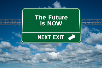 Wall Mural - The Future is Now highway sign