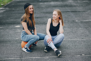 Wall Mural - Girls with a ball