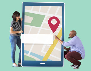 Poster - GPS navigation map on digital device