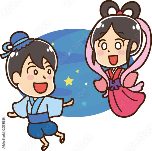 織姫と彦星のイラスト素材 Stock Vector Adobe Stock